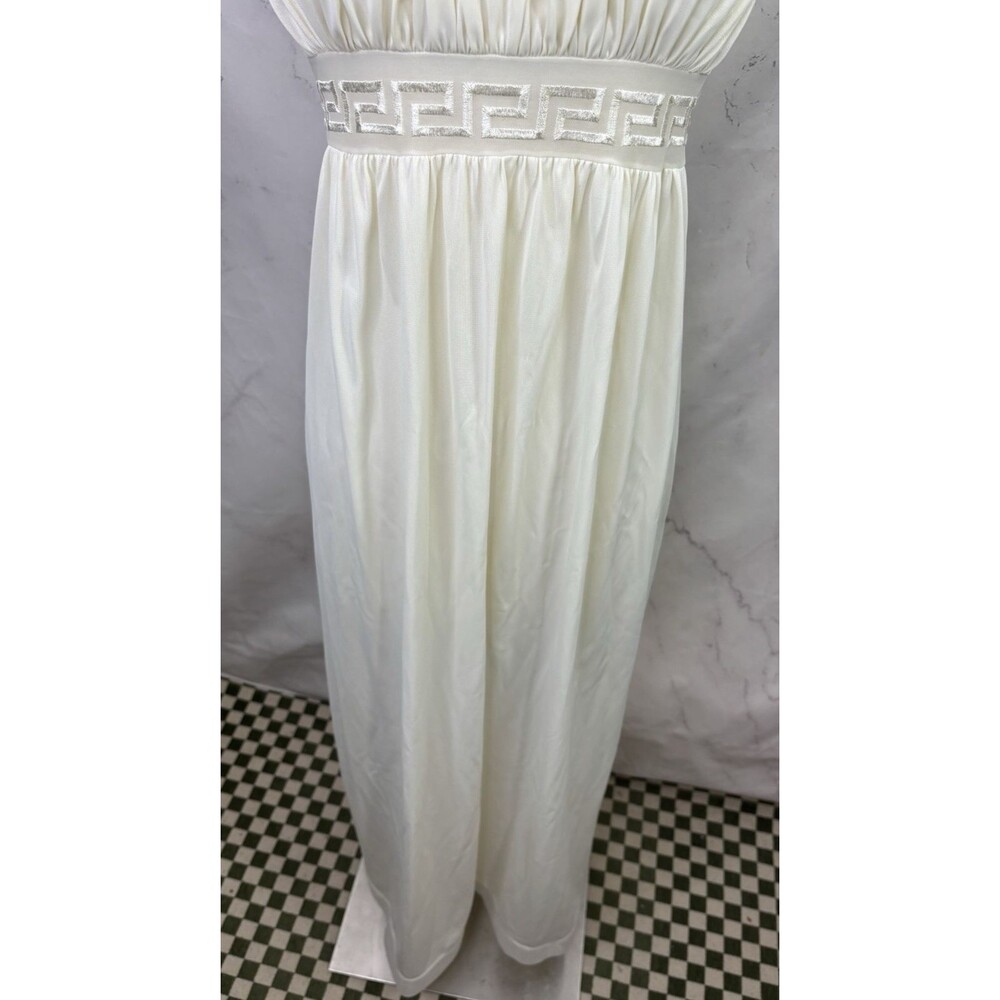 Vintage Grecian Goddess Nightgown Dress White Empire Waist Long Maxi 36 S Bride - Picture 8 of 16